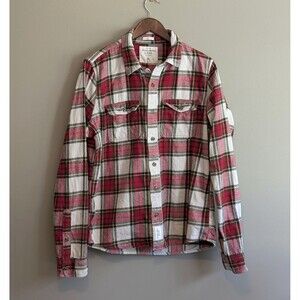 Abercrombie & Fitch Size XL Heavyweight Plaid Flannel Shirt Mens Muscle Fit AF